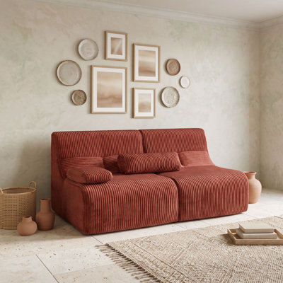 63.7" Sectional Sofa with Throw Pillow