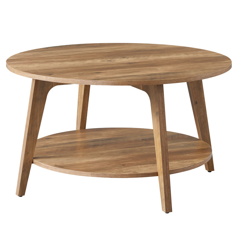 Byadbo Floor Shelf Coffee Table with Storage, Brown