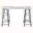 Excel White Finish 4-Shleves Computer Desk with Black Metal Leg, 29.75" H X 47.01" W X 23.55" D