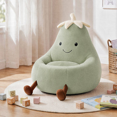 Cartoon Eggplant Bean Bag Chair, Kids Room Eggplant Sofa With Washable Sofa Cover Or Reading, Lounging And Watching TV