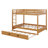 Modern Queen Over Queen Bunk Bed With Trundle, Solid Wood Bunk Bed Frame With Ladder And Guardrail For Kids Teens Adult-1542746567
