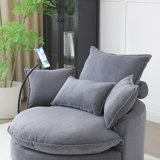 360° Swivel Accent Barrel Chair Modern Comfy Round Reading Sofa for Bedroom