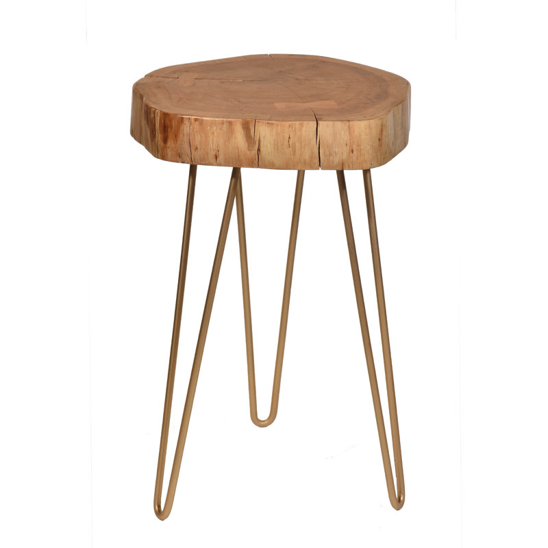 End Table, Natural/Gold