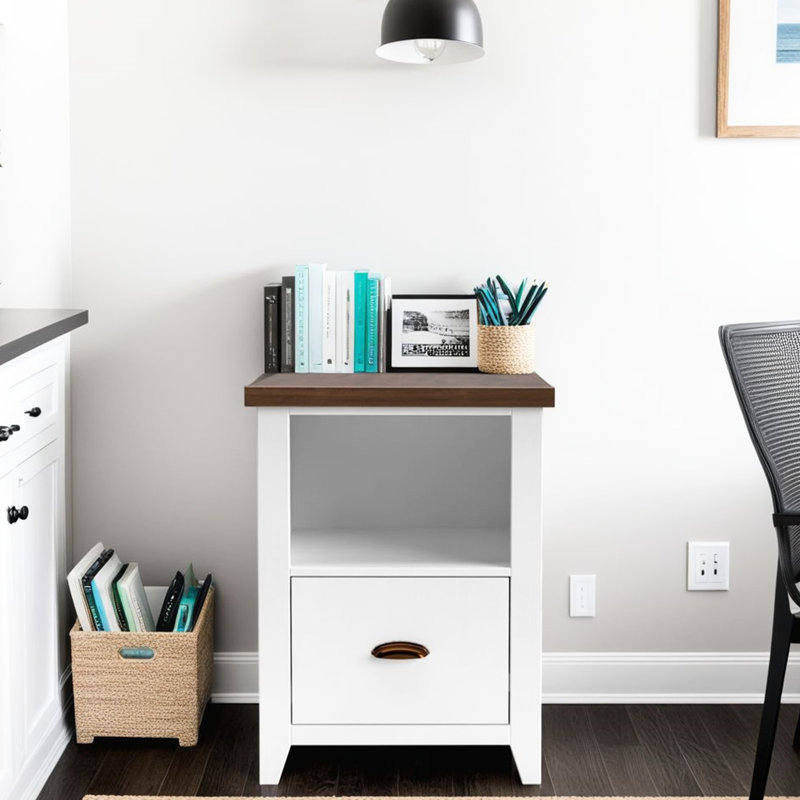 Classeur nautique 22 po, patiné, blanc délavé, peuplier massif, bureau, mobilier de bureau, utilisation côtière sans assemblage, Jasmine blanc délavé, bois massif, meubles