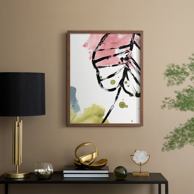 No Deckle Tropical Moderne III, reproduction encadrée - bois massif, H 15 po x l 12 po, Noyer