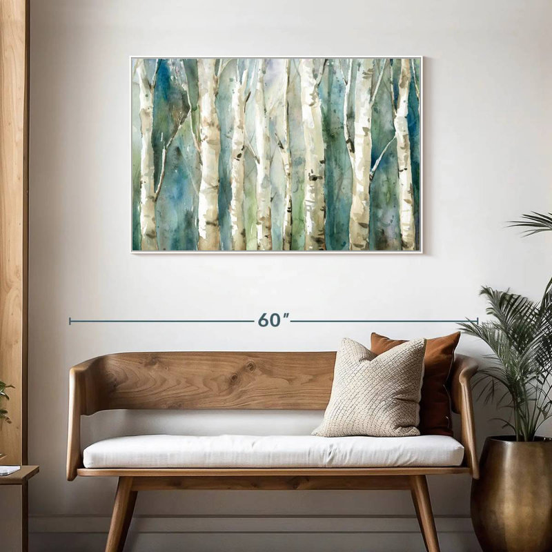 Birch River Walk, Cadre flottant blanc, 43 po x 29 po