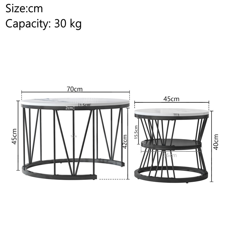 Coffee Table with Storage, Black