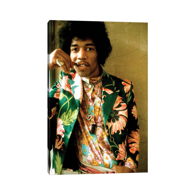 «Jimi Hendrix», reproduction de photo, Toile tendue, Aucun mat, H 26 po x l 18 po x 1,5 po