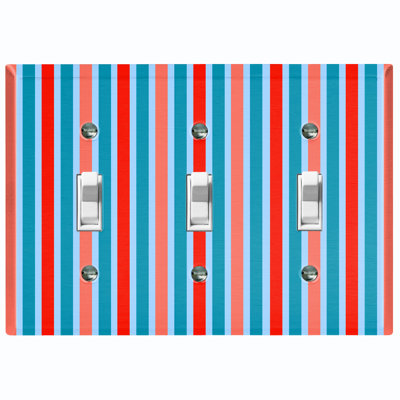 Patterned 3 - Gang Toggle Light Switch Standard Wall Plate