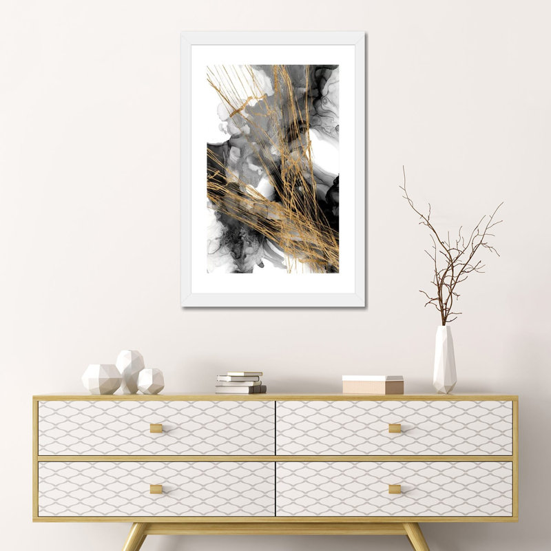« Sangles II » par Jennifer Goldberger-impression, Papier encadré blanc, H 24 po x l 16 po x P 1 po