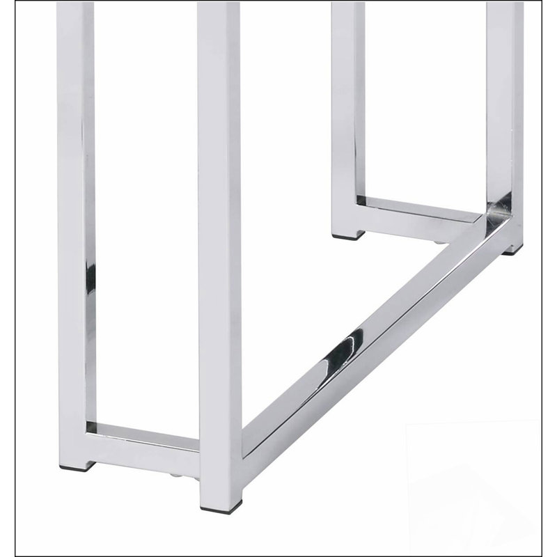Chafik Natural Oak & Chrome Finish End Table