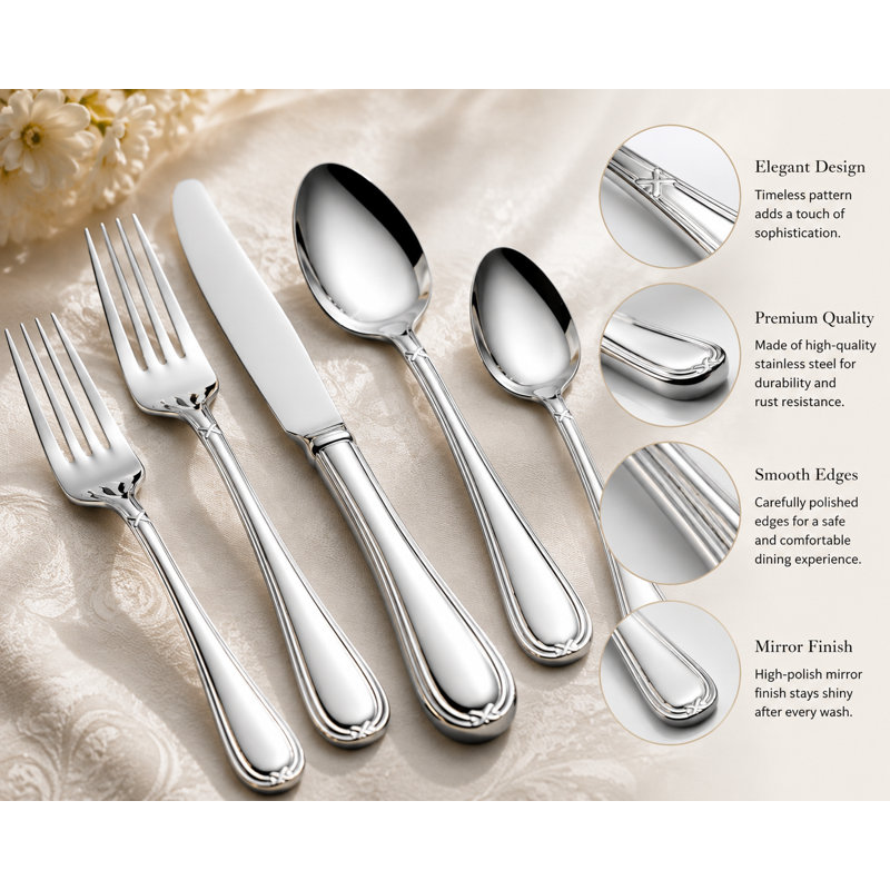 80-Piece 18/10 Silverware Set for 12