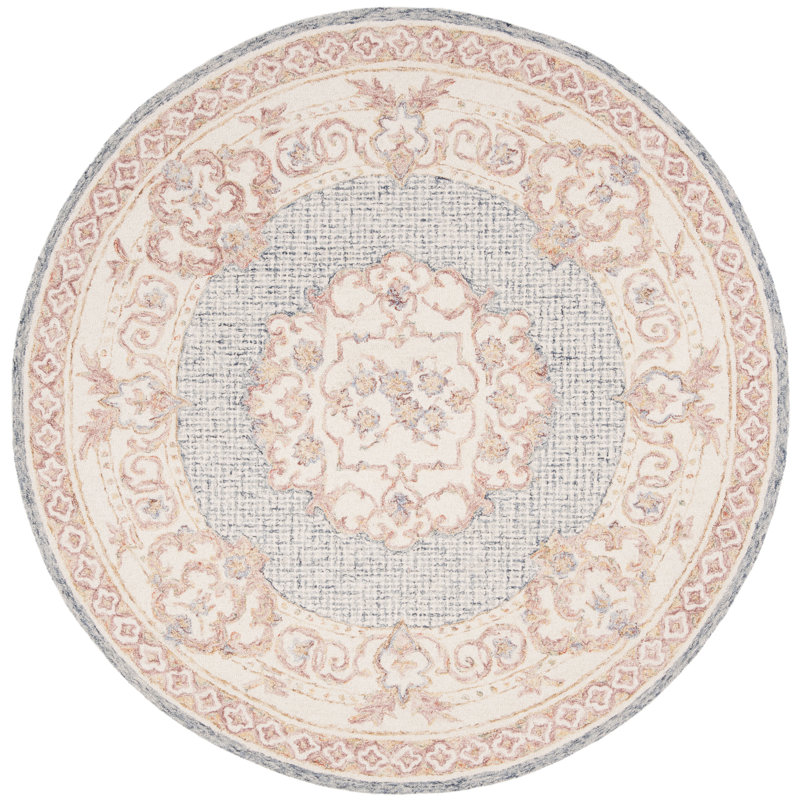 Rizal Hand Tufted Wool Oriental Rug, Round 6'