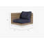 Brown Wicker Outdoor Loveseat, Deep Sea Navy