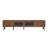 Modern LED TV Stand with Large Storage Drawer, Adjustable LED Lights, and Glossy Entertainment Center for Various TV Sizes, Brown Wood Farmhouse Design