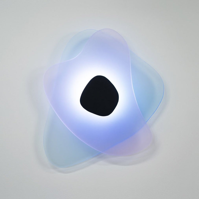 Aurora Aluminum LED Flush Mounted Sconce, Blue/Fuchsia