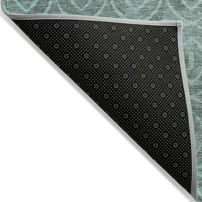 Tapis bleu sarcelle lavable à l'extérieur 5 pi x 8 pi bleu sarcelle
