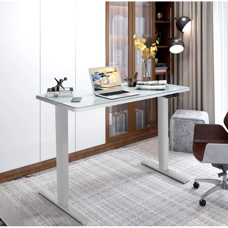 Bureau debout à hauteur réglable, Blanc