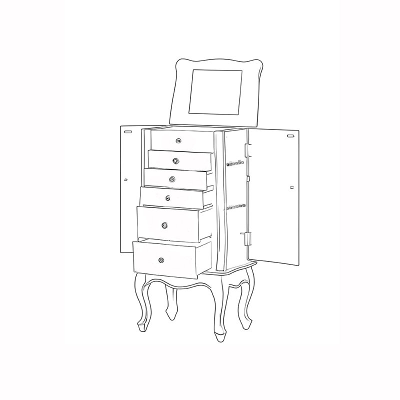Elegant Decorative Cabinet With Jewelry Storage