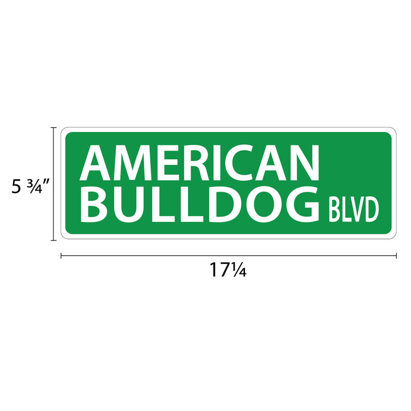 Plaque de rue American Bulldog