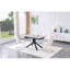 Ensemble de table de salle à manger 5 pièces en MDF blanc extensible avec 4 chaises en similicuir, blanc pur