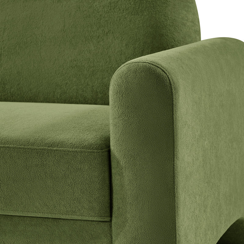 Werts 59.5" Modern Curved Chenille Loveseat Sofa, Olive