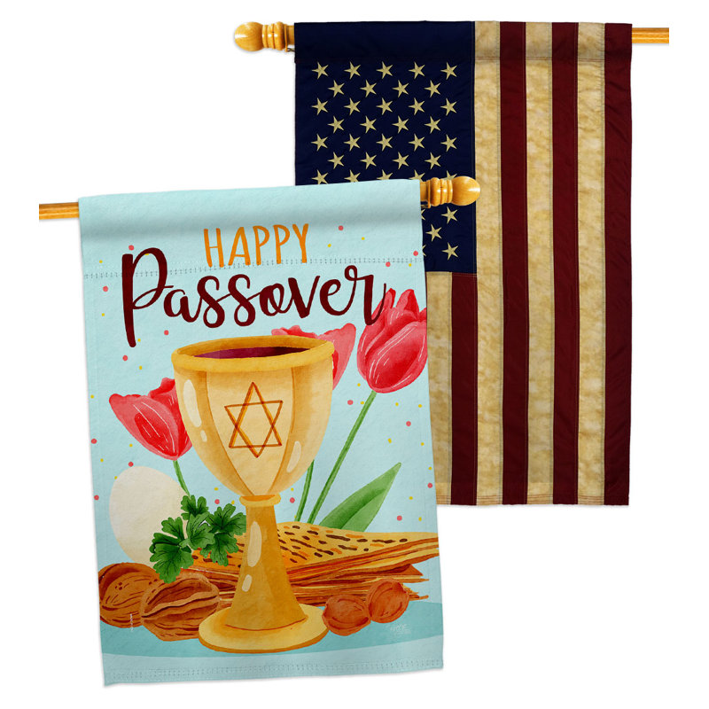 Double Sided 40'' H x 28'' W Polyester Passover House Flag