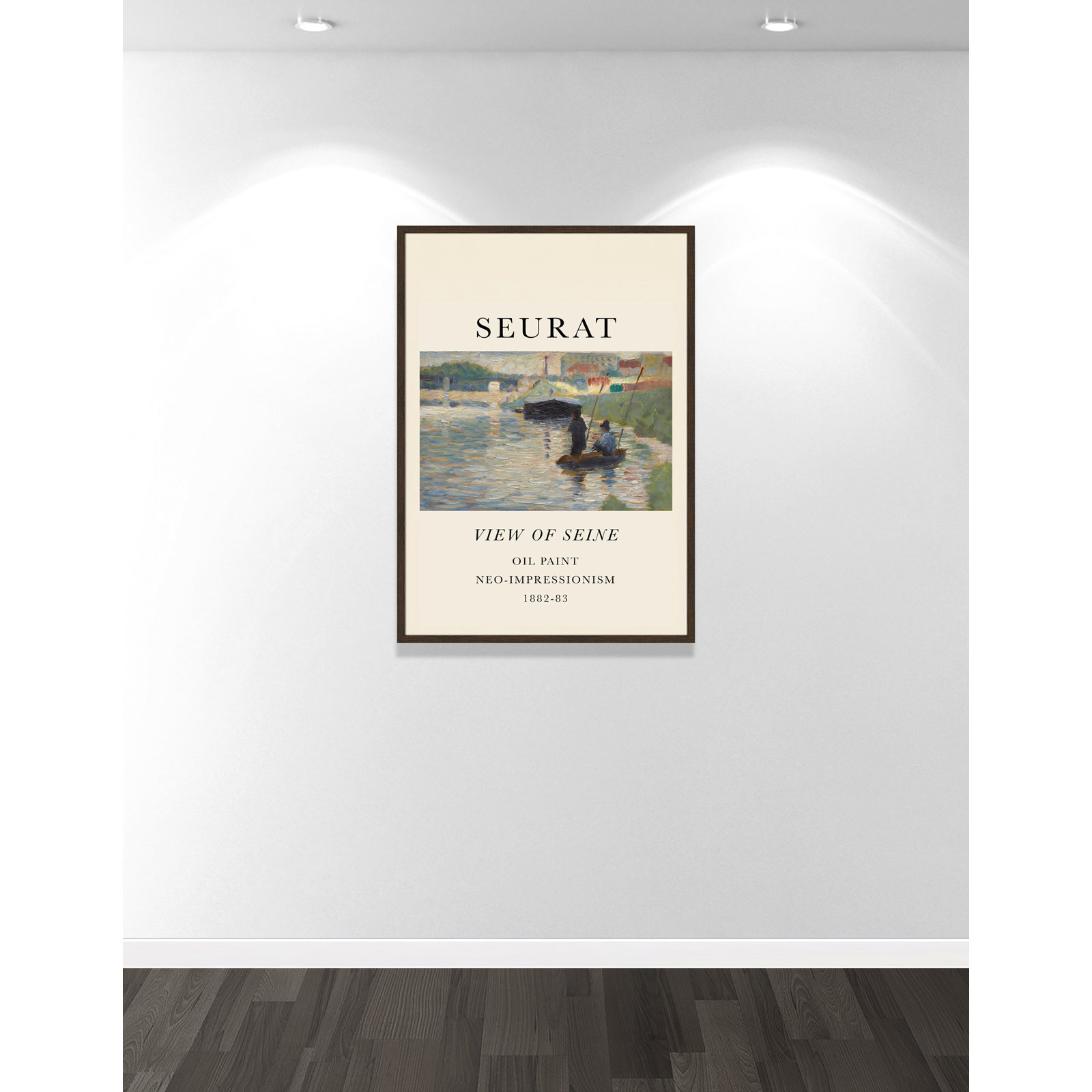 View Of Seine by Georges Seurat, No, Walnut Single Picture Frame, 41.5" H x 29.5" W x 0.75" D