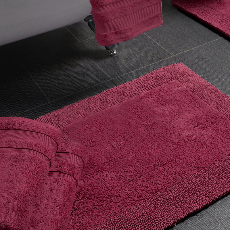 Ruthann Cotton Reversible Bath Mat, Beetroot