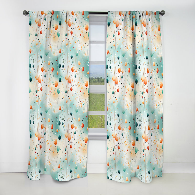 Motif à pois Ethereal Whispers I - Rideau abstrait - Rideau occultant - 1 panneau, L 52 po x L 95 po