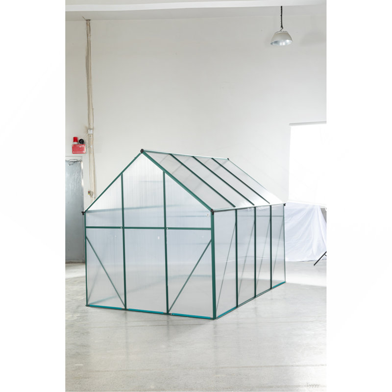Polycarbonate Greenhouse,6'X 8' Heavy Duty Walk-In Plant Garden Greenhouse For Backyard/Outdoor, Green