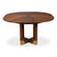 Round Walnut Wood Dining Table