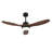 52 Inch Modern Black Ceiling Fan with Light, 3 ABS Blades Remote Control Reversible DC Motor, Dimmable LED Ceiling Fan for Living Room & Bedroom