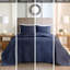 Couvre-lit 3 pièces très grand / très grand bleu marine - Microfibre, rembourrage, magnifique médaillon matelassé, réversible à 100%, aspect hypnotisant-131248561-131248563