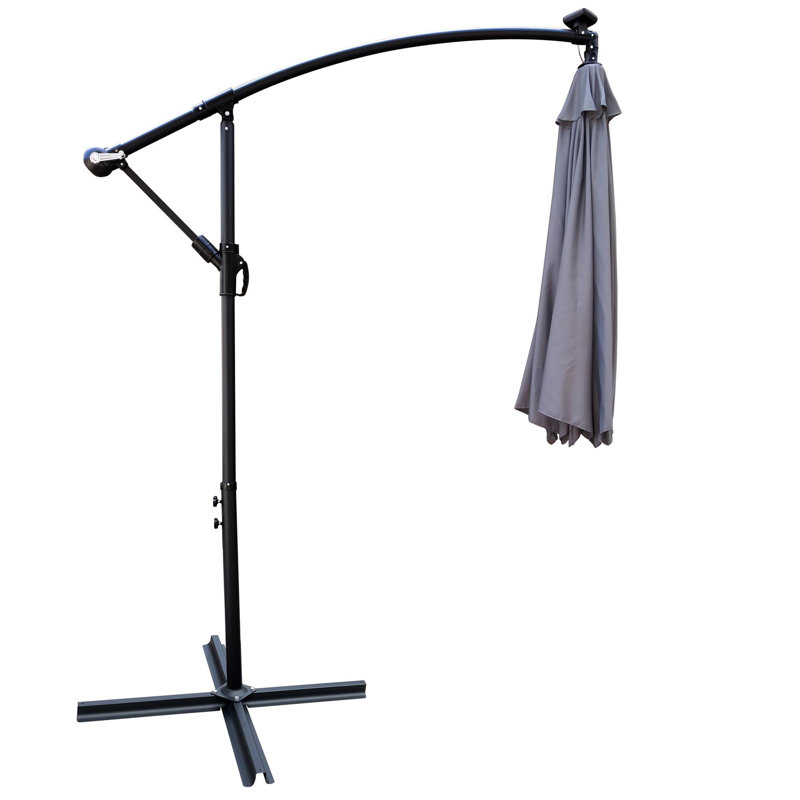 Parasol lumineux à énergie solaire à DEL, Gris moyen