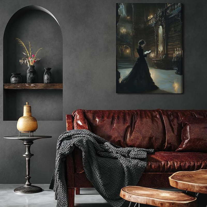 Wall Art Gothic Painting Picture Wall Decor Victorian Woman Reading., 60 cm H x 40 cm W