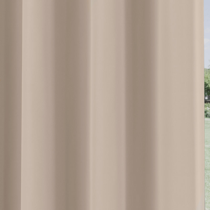 Stefany Blackout Eyelet Door Curtain Panel, Beige