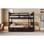 Lit superposé double au-dessus de double avec lit gigogne simple et échelle - Espresso (ancien SKU: LT100204AAP)