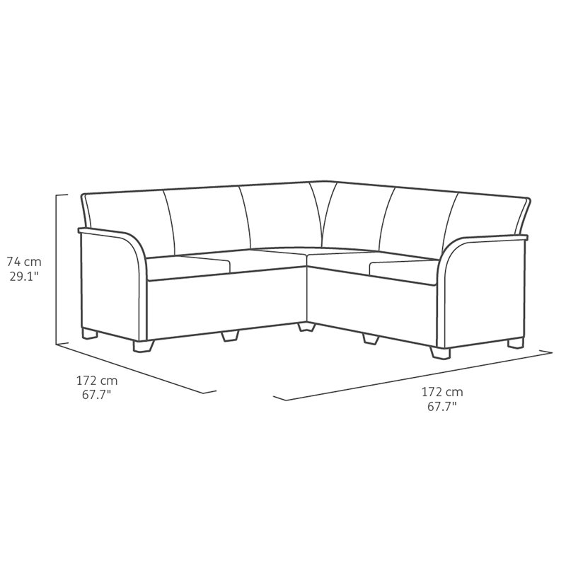 Keter Rosalie 5 Seater Corner Set - Graphite