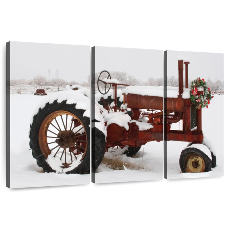 Tracteur de Noël, H 28 po x l 45 po