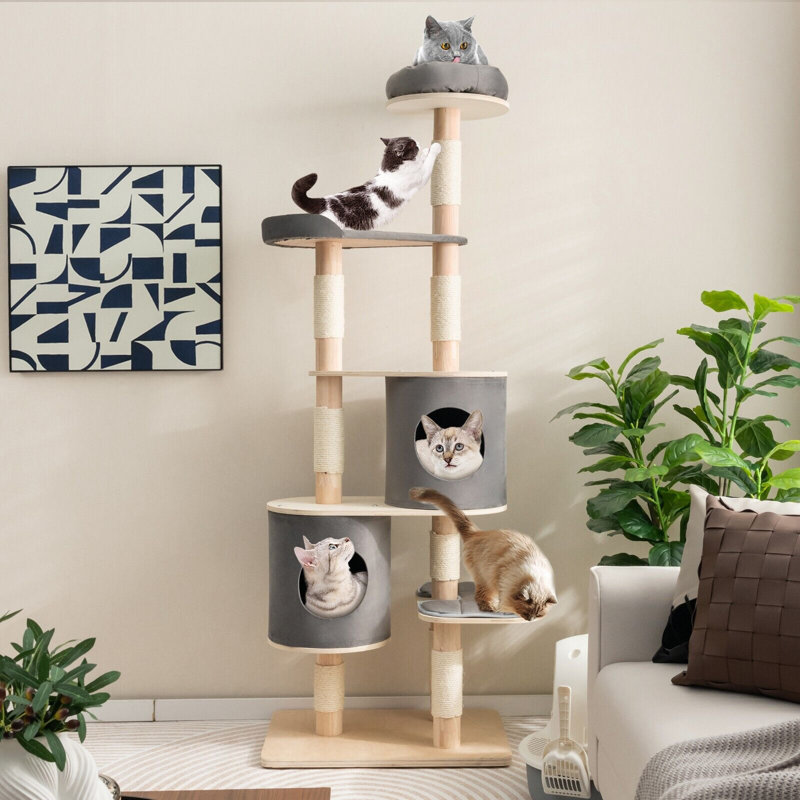 Teviston 74.67cm H Cat Tree, Grey
