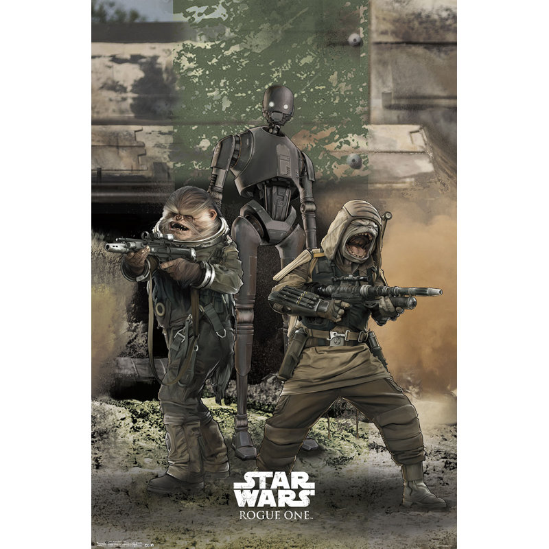 Guerres étoile : impression sur papier rogue one-trio