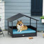 Niche pour chien en rotin avec coussin imperméable PawHut Wicker-787628746-793521989