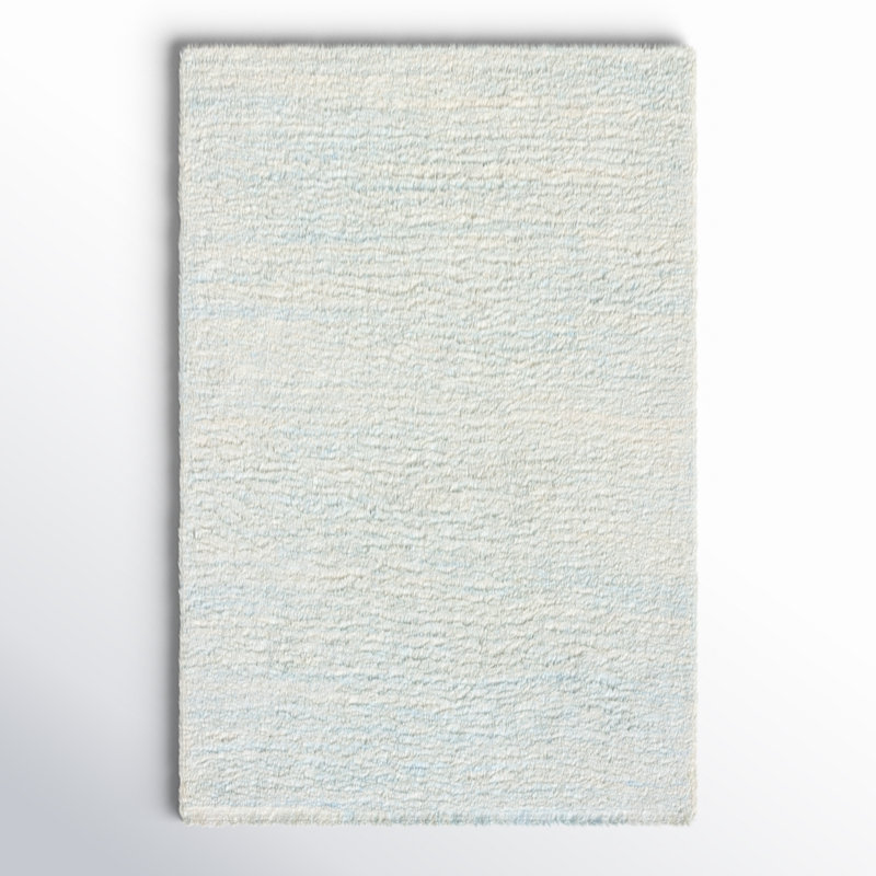 Elizzie Hand Tufted Wool/Cotton Solid Color Rug in Light Blue, Rectangle 4' x 6'