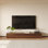 Meuble télé 95 po pour téléviseur de 100 po avec quatre tiroirs, meuble télé en bois pour le salon et la chambre à coucher, console multimédia avec base en bois