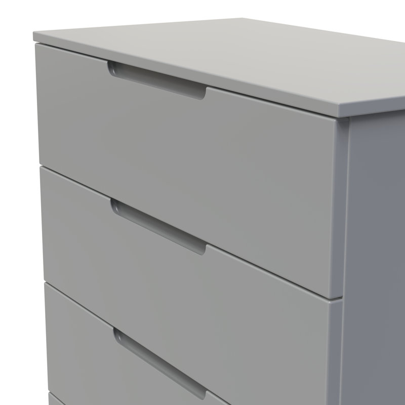 Milan 4 Drawer Chest in Dusk Grey (Ready Assembled), Grey