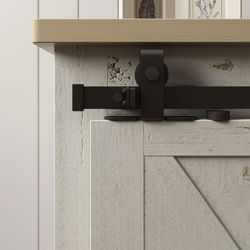 Matte Black Top Mount Mini Sliding Barn Door Hardware Kit