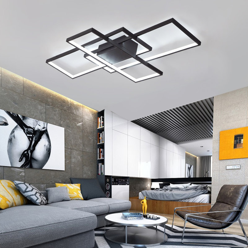 Cespedes LED Semi Flush Mount, Black