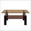 Table basse rectangulaire avec plateau en verre trempé et panneau de fibres à densité moyenne, parfaite pour les salons modernes et les décors élégants-134270117-134270118