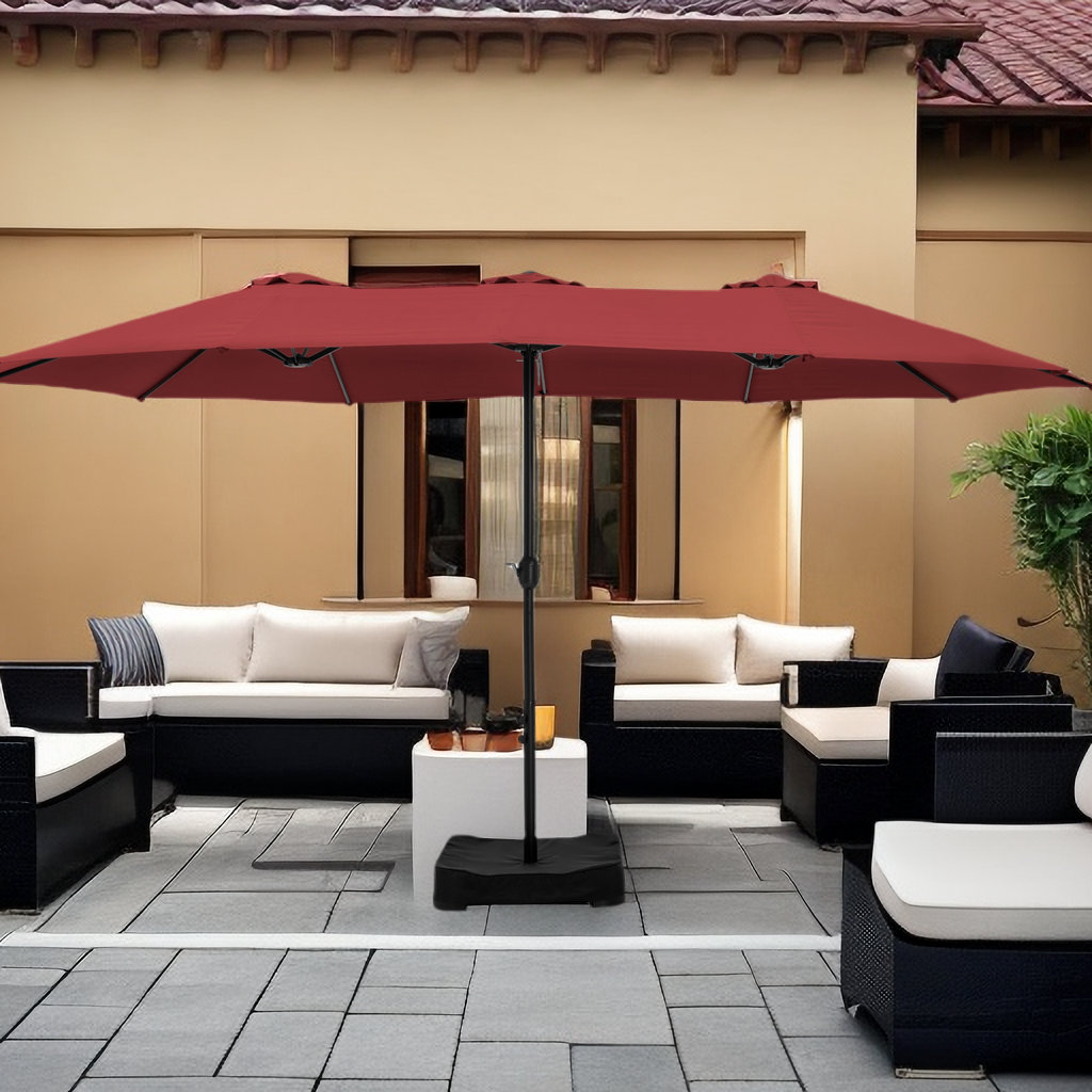 Nyasia 15' Market Umbrella, Dark Red